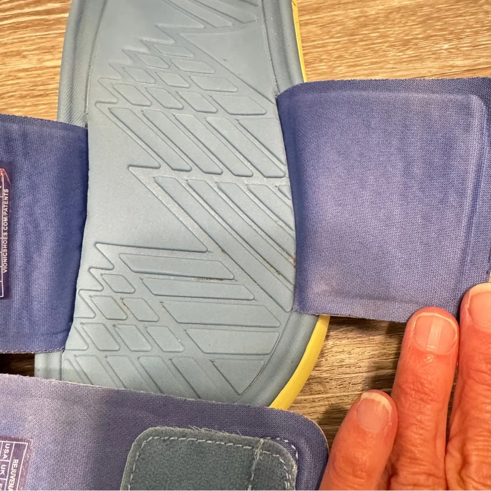 Vionic REJUVENATE RECOVERY SANDAL Slide  Womens 6 Light Blue Yellow‎ Sole - Picture 10 of 14